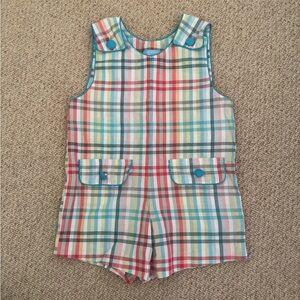 bella bliss Multicolor Plaid Kids Overalls 12 months